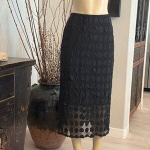 babette crinkle texture w/polka dots Lace over solid slip lining SKIRT